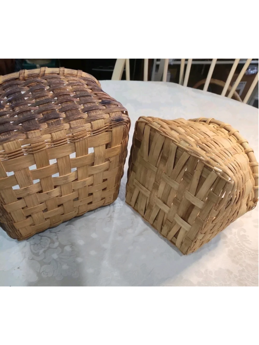 2 Split Wood Baskets, Farmhouse Decor